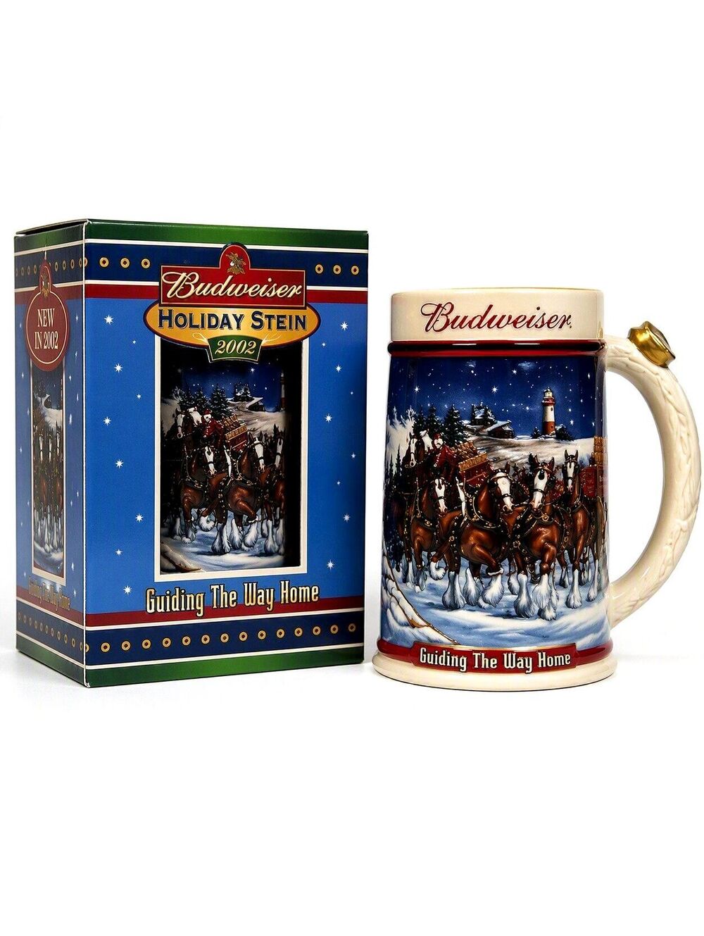 Budweiser 2002 Holiday Stein Mug w Box